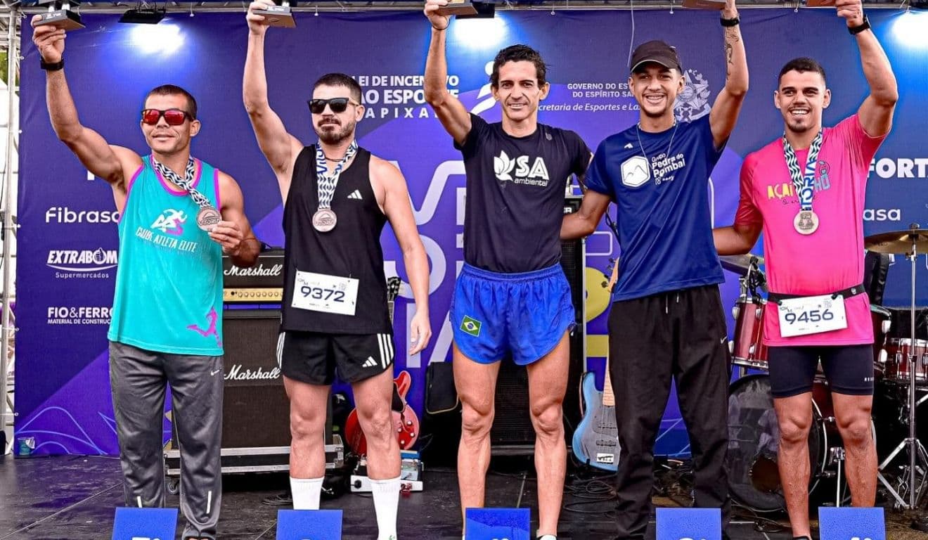 Pódio na edição do ano de 2025. (Foto: Reprodução/Instagram @maratonadevitória).
