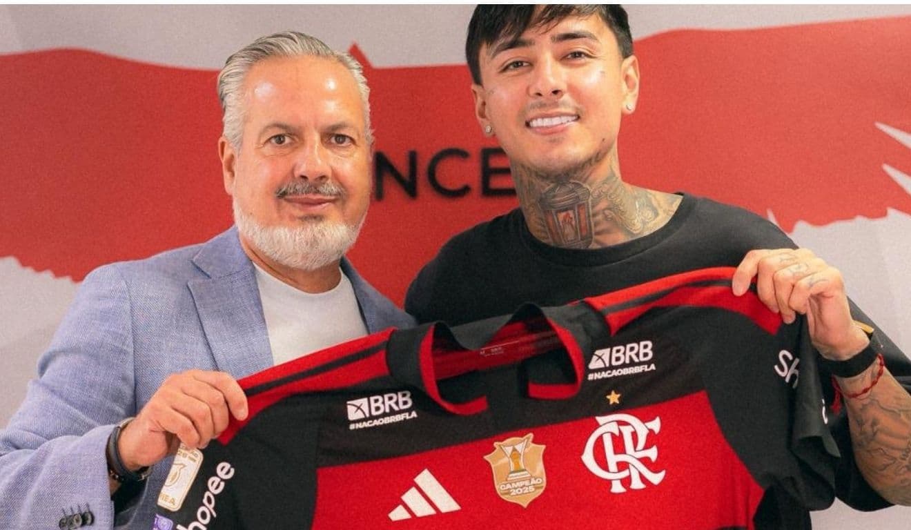 Erick Pulgar renova com o rubro negro até 2029. (Foto: Reprodução/Instagram @flamengo).